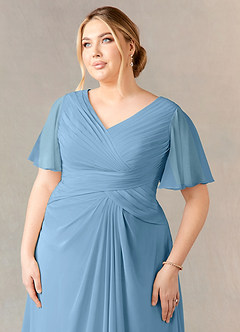 Azazie Morning Glory 신부의 어머니 드레스 A라인 쉬폰 바닥 길이 드레스 image9