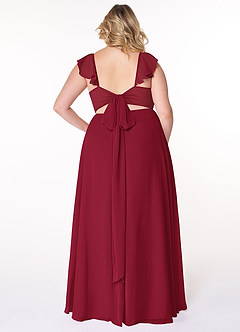Azazie Everett Bridesmaid Dresses A-Line V-neck Ruched Chiffon Floor-Length Dress image2