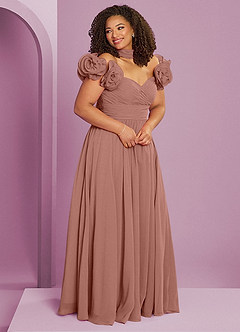 Barbie ♥ Azazie Bridesmaid Dresses Cedar Rose A-Line Off the Shoulder Chiffon Convertible Dress image12