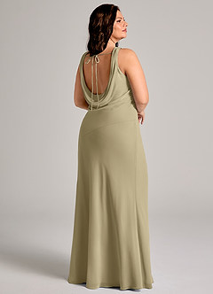 Azazie Rylina Bridesmaid Dresses Moss Green Mermaid Pleated Chiffon Dress image8