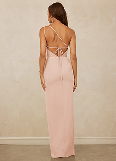 Christian Siriano Bridal for Azazie 1003 Bridesmaid Dresses English Rose Sheath One Shoulder Chiffon Dress image2