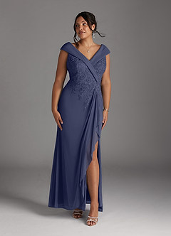 Azazie Calathea Mother of the Bride Dresses Stormy A-Line Lace Dress image6
