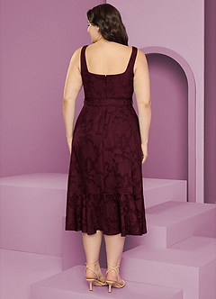 Barbie ♥ Azazie Bridesmaid Dresses Cabernet A-Line with Pockets Floral Burnout Dress image11