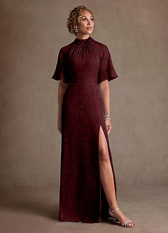 Azazie Hypatia Suknie dla Matki Panny Młodej Osłona Pofałdowany Kwiatowe wypalenie Długość podłogi Sukienka image5