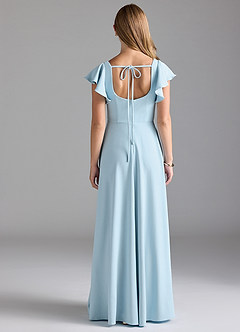 Azazie Bondi Bridesmaid Dresses Sky Blue A-Line Ruched Stretch Crepe Dress image7