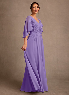 Azazie Tilda Mother of the Bride Dresses Tahiti A-Line Lace Chiffon Dress image3