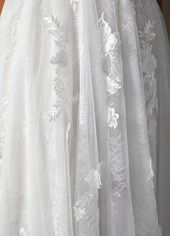 Azazie Monda Hochzeitskleider A-Linie Spitze Tüll Kleid Diamantweiß image9