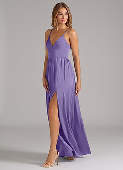 Azazie Aaida Bridesmaid Dresses Tahiti A-Line Corset Stretch Satin Dress image3