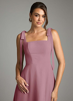 Azazie Debra Bridesmaid Dresses Vintage Mauve A-Line with Pockets Chiffon Convertible Dress image2