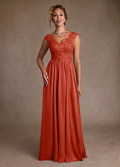 Azazie Amethyst Abiti per la Madre della Sposa Abito A-Line in Pizzo Ruggine image4