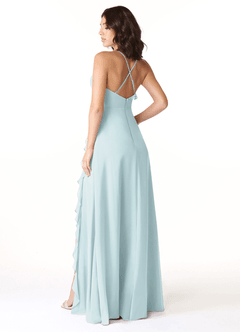 Azazie Tarni Bridesmaid Dresses Mist A-Line Chiffon Dress image2