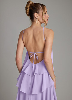 Azazie Deena Bridesmaid Dresses Lilac A-Line Ruched Chiffon Dress image6