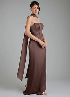 Azazie River Bridesmaid Dresses Ganache Sheath Corset Stretch Satin Convertible Dress image12