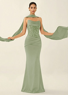 Melisande Mint Green Sparkly Corset Lace Up Back Mermaid Prom Dress image4