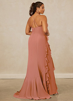Christian Siriano Bridal for Azazie 1006 Brautjungfernkleider Meerjungfrau-Linie Gestreift Chiffon Kleid Mai Tai image15
