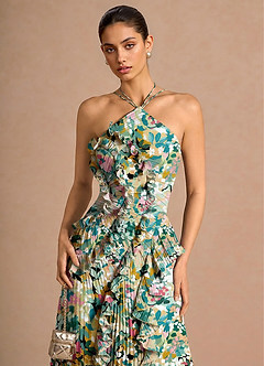 Hatsu Green Floral Maxi Dress image5