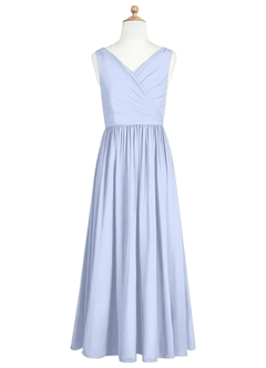 Azazie Sawyer Junior Ice A-Line Pleated Chiffon Dress image6