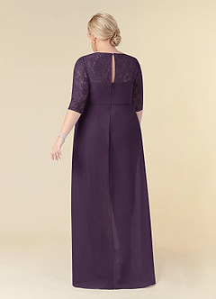Azazie Leonine Kleider für die Brautmutter A-Linie Schaufel Spitze Chiffon Kleid Pflaume image9