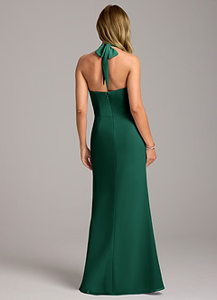 Azazie Keisha Bridesmaid Dresses Emerald Sheath Chiffon Dress image6