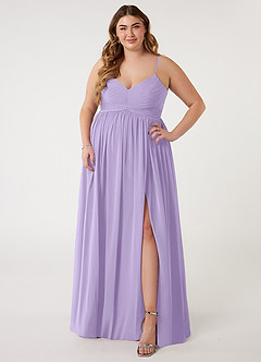Azazie Alia Bridesmaid Dresses Lilac A-Line Pleated Chiffon Dress image6