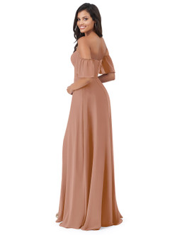 Azazie Sue Bridesmaid Dresses A-Line Off the Shoulder Chiffon Floor-Length Dress image4
