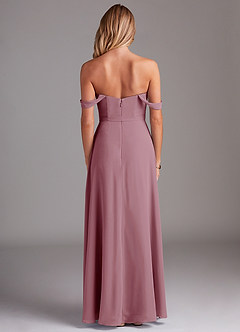 Azazie Aaron Final Sale Vintage Mauve A-Line Off the Shoulder Chiffon Convertible Dress image3