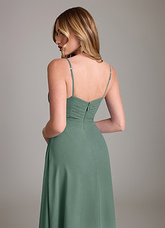 Azazie Terese Bridesmaid Dresses Sea Moss A-Line Pleated Chiffon Dress image7