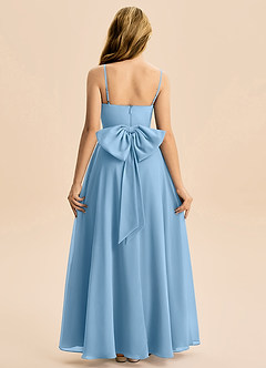 Azazie Bear Junior Steel Blue A-Line Pleated Chiffon Dress image2