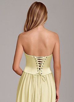 Azazie Cadence Suknie dla druhen Linia A Gorset Satyna elastyczna Do ziemi Sukienka image6