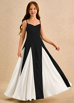 Azazie Mousey Junior Formal Flower Girl Klänningar Klä A-Line i Stretch crepe Älskling Halsringning image1