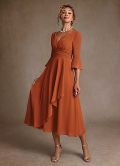 Azazie Aerynne Kleider für die Brautmutter A-Linie Plissee Chiffon Kleid Kanel image3