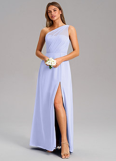 Azazie Phaedra Bridesmaid Dresses Lavender A-Line One Shoulder Chiffon Dress image4