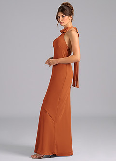Azazie Velli Bridesmaid Dresses Cinnamon Mermaid Bow Chiffon Dress image5