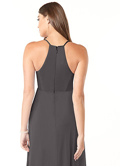 Azazie Annabelle Maternity Bridesmaid Dresses A-Line V-Neck Pleated Mesh Floor-Length Dress image3