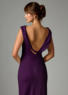 Azazie Kieryn Robes de demoiselle d'honneur Robe Sirène en Satin extensible Plissée Grain De Raisin image2