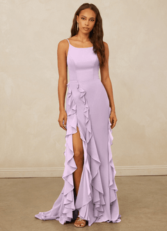 Christian Siriano Bridal for Azazie 1006 Bridesmaid Dresses Frosted Lilac Mermaid Ruched Chiffon Dress image3