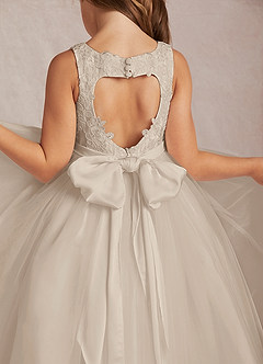 Azazie Calla Flower Girl Dresses Frost Ball-Gown Lace Tulle Dress image4