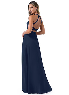 Azazie Clarice Bridesmaid Dresses A-Line Halter Chiffon Floor-Length Dress image6