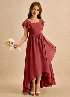 Azazie Milly Girls Formal Flower Girl Klänningar Klä A-Line i Chiffong Plisserad image1