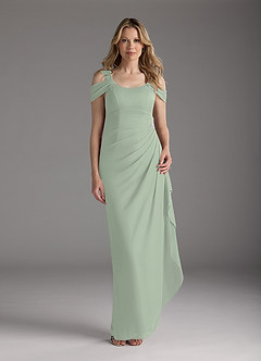Azazie Weitzman Mère de la mariée Robes Robe Fourreau en Maille Paillettes Vert Sauge image3