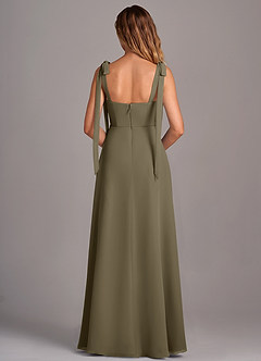 Azazie Debra Bridesmaid Dresses Willow Green A-Line with Pockets Chiffon Convertible Dress image3