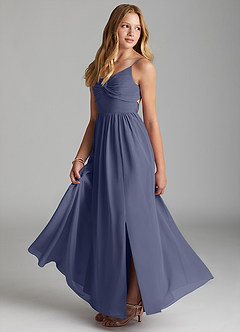 Azazie Zeya Junior Stormy A-Line Chiffon Dress image4