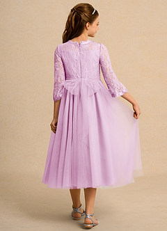 Azazie Lamb Girl Flower Girl Dresses Candy Pink Ball-Gown Lace Dress image2