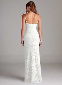 Azazie Tianna Brudepigekjoler Skede Blonder Blomsterudbrændthed Gulv-længde Kjole image2