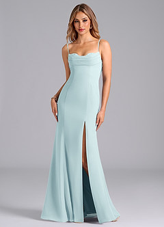 Azazie Wynni Bridesmaid Dresses Sea Glass Mermaid Corset Chiffon Dress image1