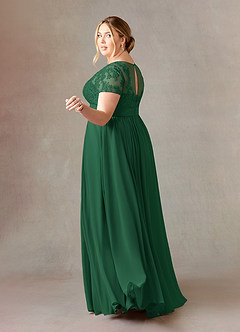 Azazie Annette Kleider für die Brautmutter A-Linie Spitze Chiffon Kleid Dunkelgrün image10