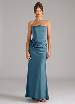 Azazie Debby Bridesmaid Dresses Bermuda Mermaid Strapless Stretch Satin Convertible Dress image5