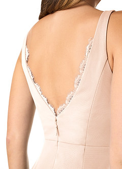 Azazie Verami Robes de demoiselle d'honneur Robe Sirène en Maille Dentelle Rose Pâle image5