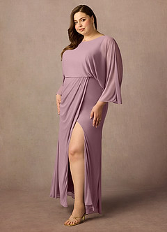 Azazie Ysabella Mother of the Bride Dresses Dusty Rose Mermaid Pleated Mesh Dress image8