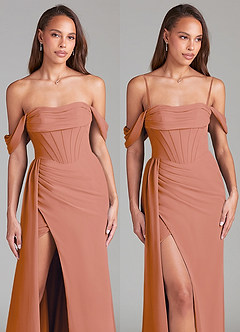 Azazie Amyra Bridesmaid Dresses MAI TAI Sheath Off the Shoulder Chiffon Convertible Dress image9